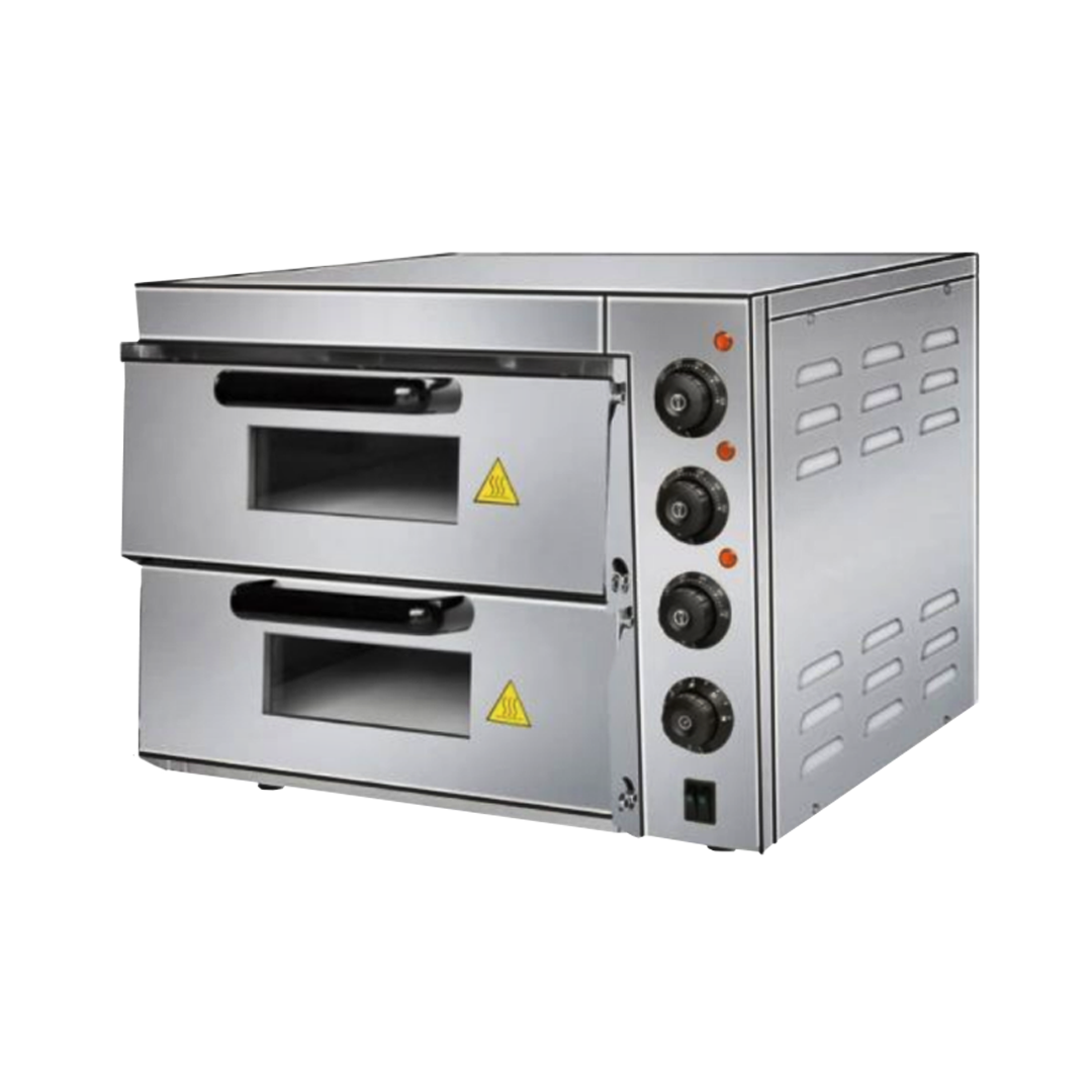 HORNO PIZZA ITA 2 CAMARAS DOBLE ELECTRICO CON PIEDRA REFRACTARIA 350°C