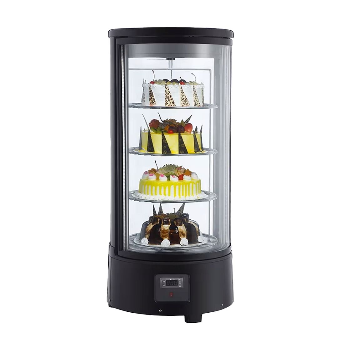 VITRINA REFRIGERADA SOBREMESA NEGRA 72 LT - GIRATORIA