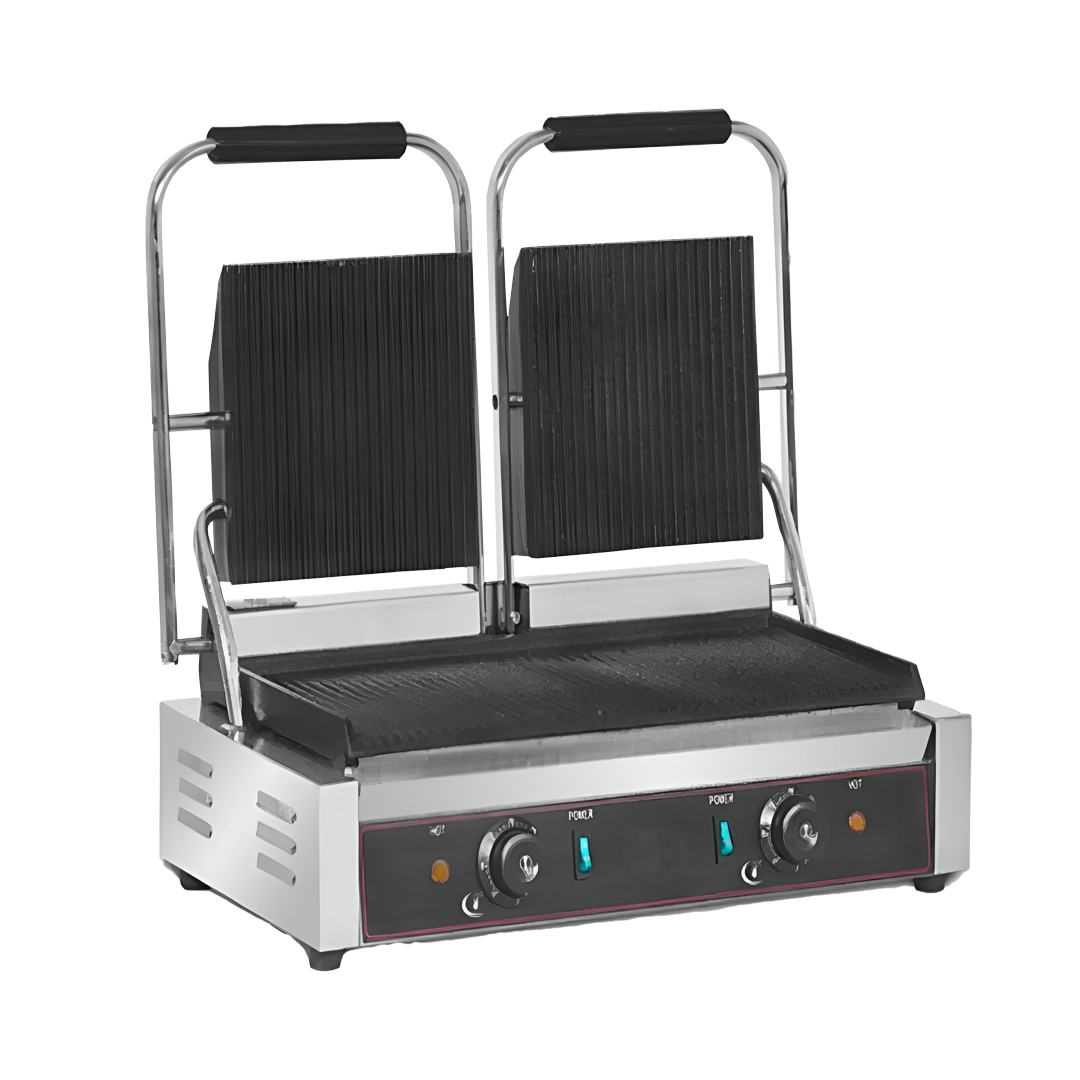 PLANCHA ELECTRICA ITA PANINI GRILL 58 x 40 x 21cm DOBLE - FULL ACANALADA