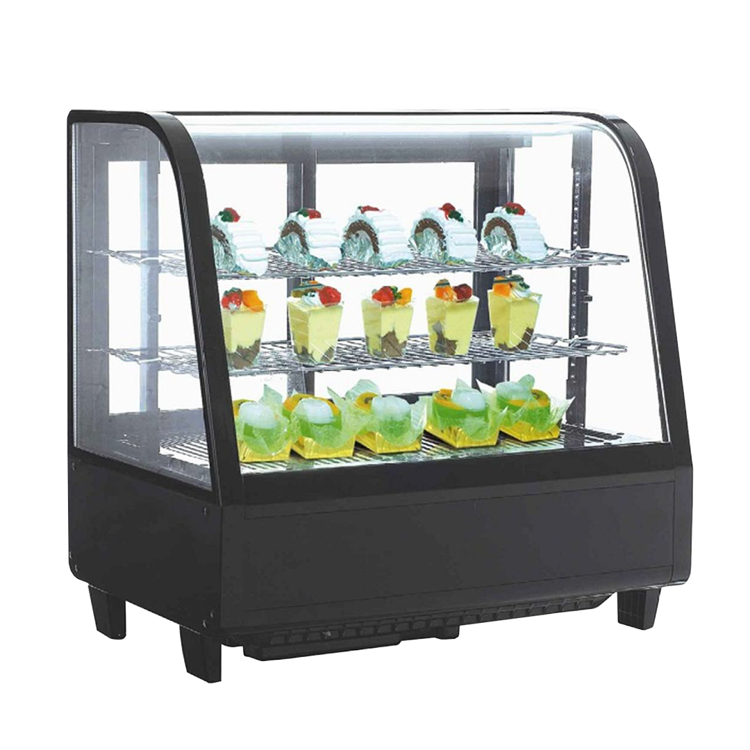 VITRINA REFRIGERADA SOBREMESA NEGRA 100 LT - HORIZONTAL