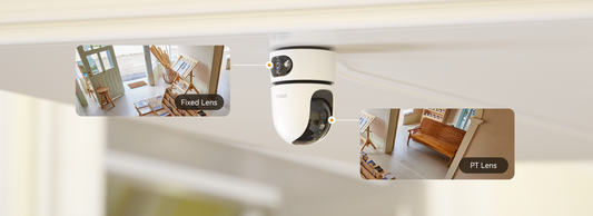 IPC-S2XEN-6M0S. Cámara Wifi Imou Ranger Dual Pro 6 MP, con lente fijo de 3MP y lente PT de 3MP, Soporta Micro SD hasta 512GB, Pose IA ( Detección de Sonido Anormal, Sirena Personalizada, Detección Hu