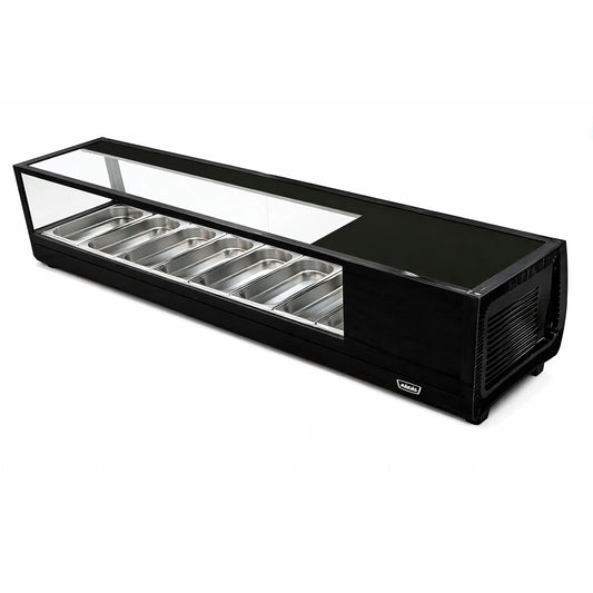 Vitrina de Sushi Recta 1529 mm. Negra