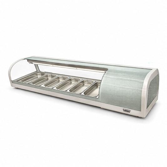 Vitrina de Sushi Curva 1529 mm. Blanca