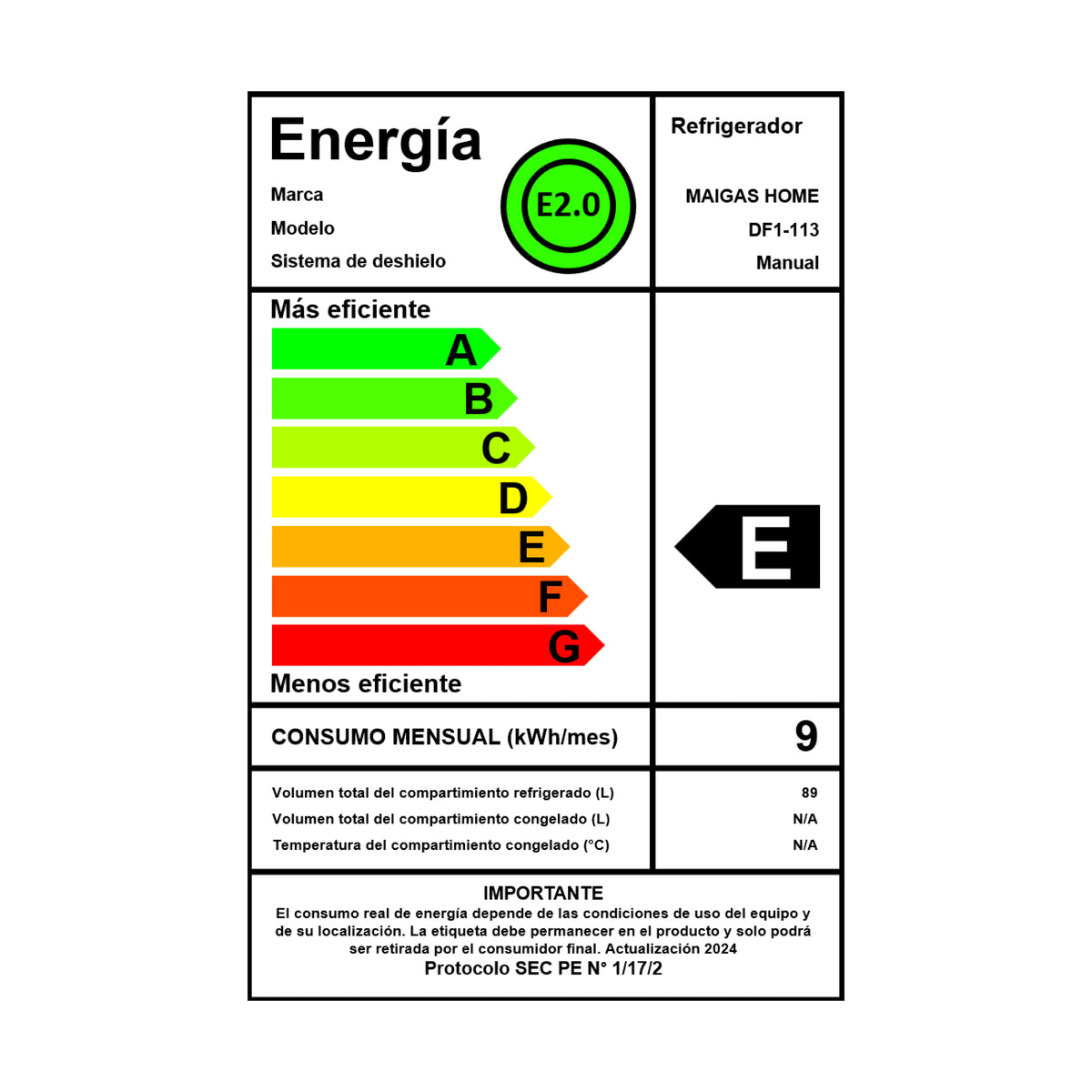 Frigobar 90 lts Inox |DF1-113 | MAIGAS