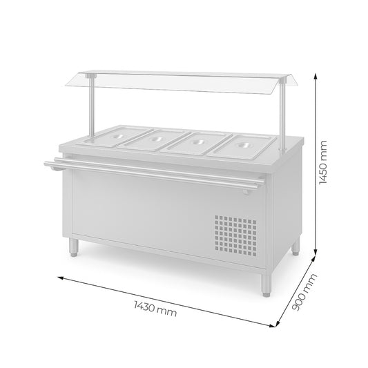 SALAD BAR 4 GN 1/1 + CUPULA + DESLIZA BANDEJA