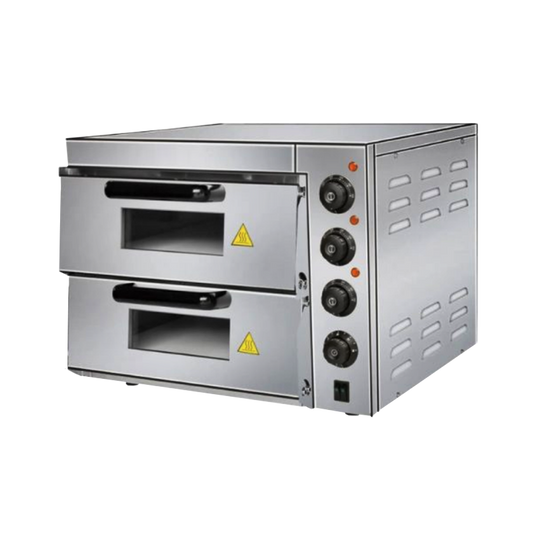 HORNO PIZZA ITA 2 CAMARAS DOBLE ELECTRICO CON PIEDRA REFRACTARIA 350°C