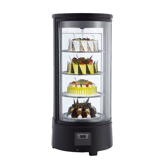 VITRINA REFRIGERADA SOBREMESA NEGRA 72 LT - GIRATORIA