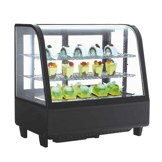 VITRINA REFRIGERADA SOBREMESA NEGRA 100 LT - HORIZONTAL