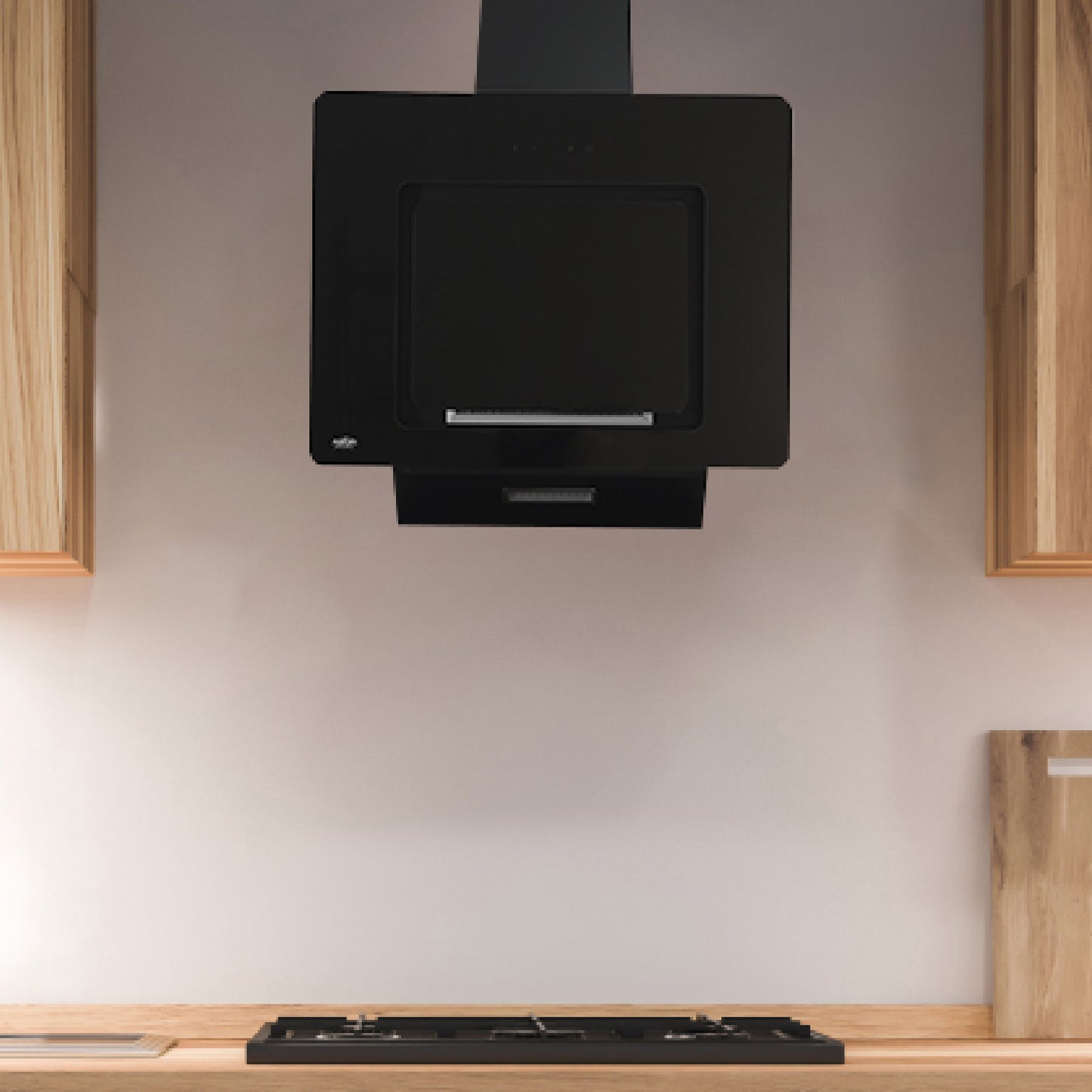 CAMPANA VIDRIO NEGRO CONTROL BOTON 60CM