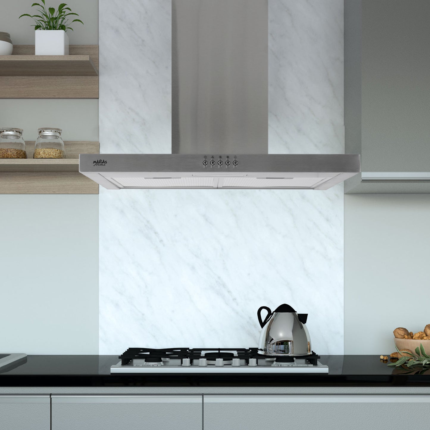 CAMPANA RECTANGULAR FRENTE INOX DIGITAL 60CM| 60M17| Maigas