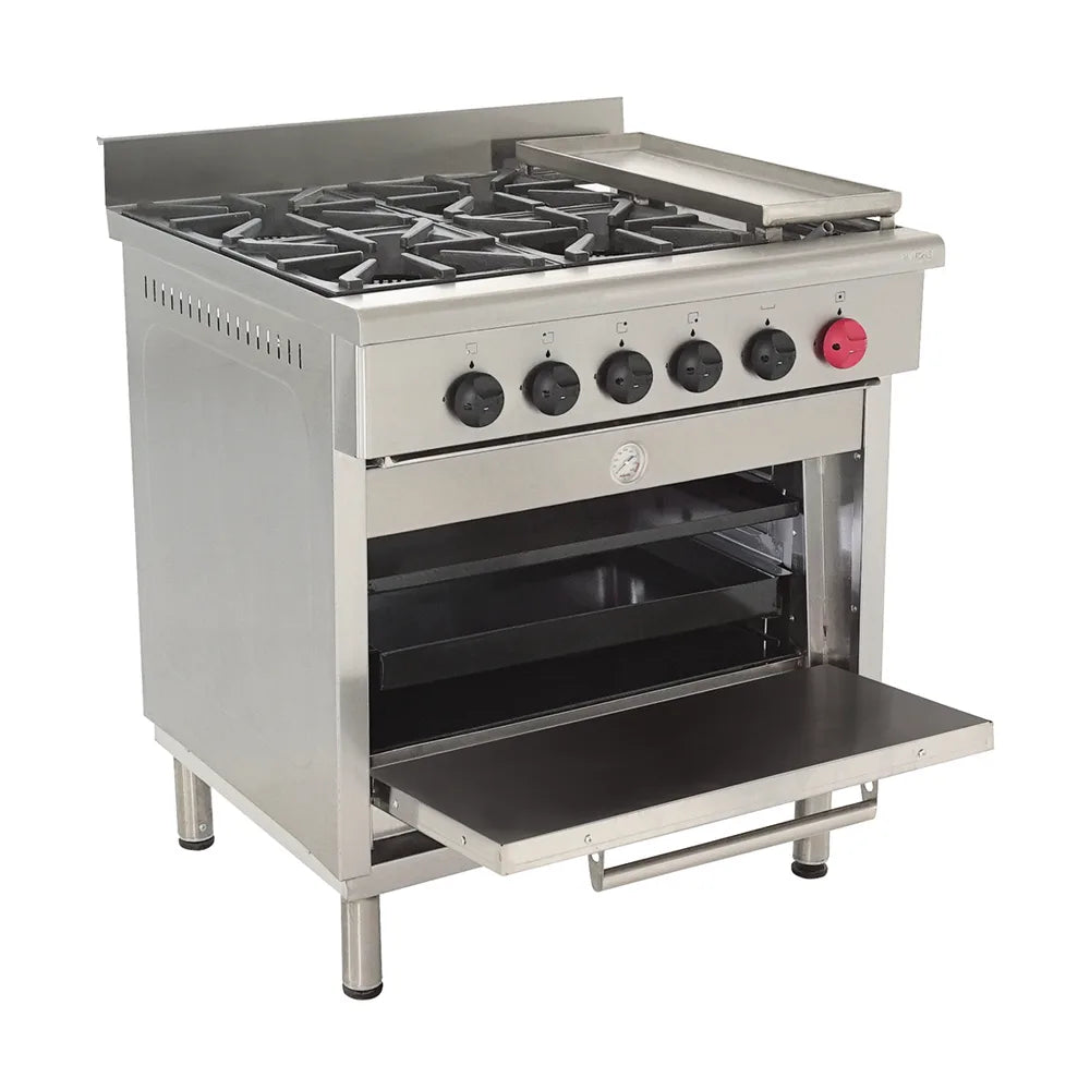 Cocina industrial 5 platos + Churrasquera + Horno