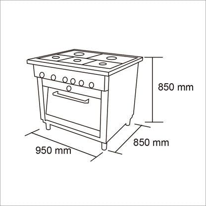 Cocina  5 Pl. + 1 Horno  GLP