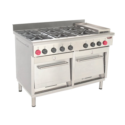 Cocina 6 Pl. + 2 Hornos + Chq. GLP