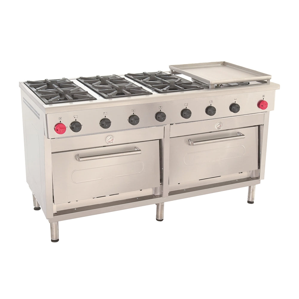 Cocina 6Pl. + 2 horno + Chq.Grande GLP