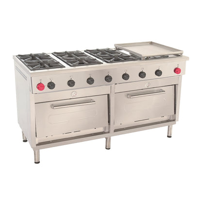 Cocina 6Pl. + 2 horno + Chq.Grande GLP