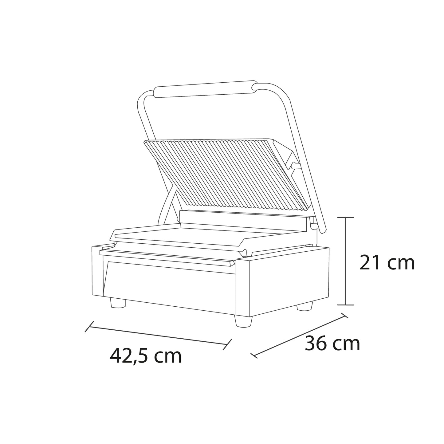 Plancha Panini Grill 425x360X210 mm