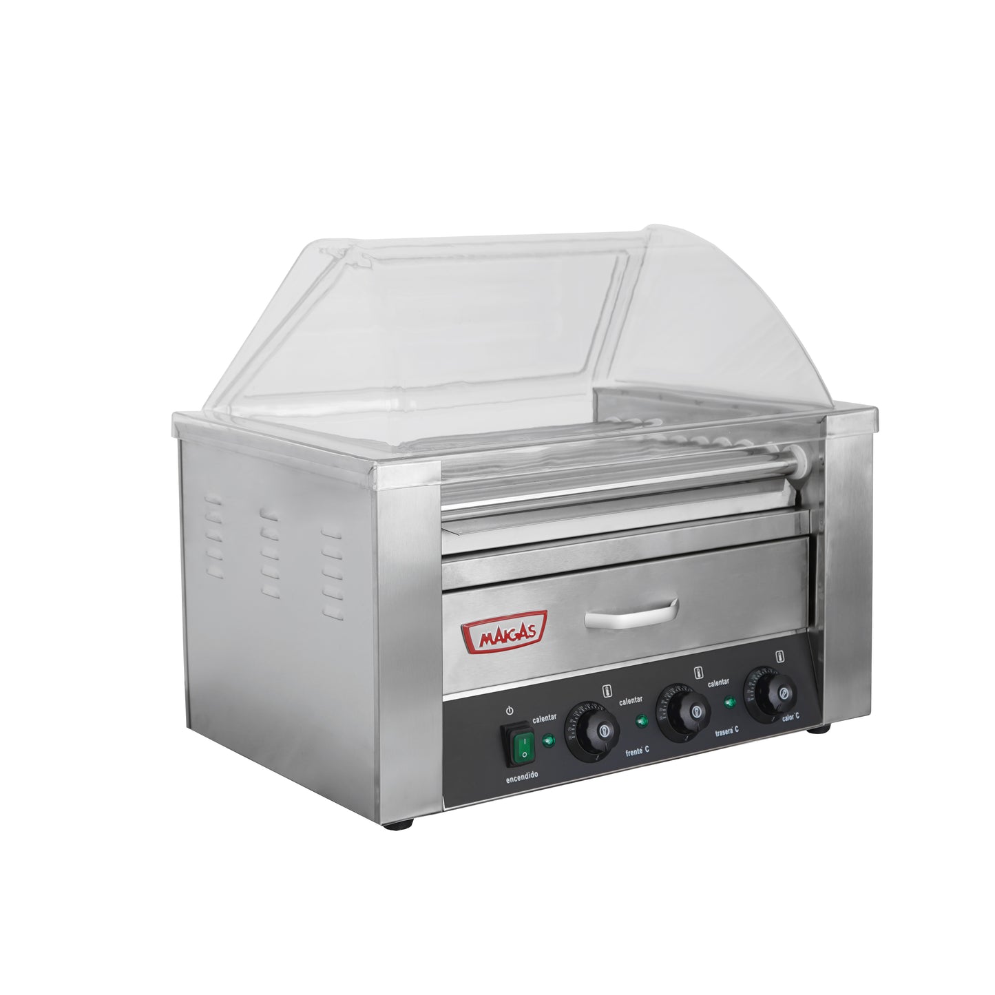 Parrilla Hot Dog 9 Roller + Calentador de pan