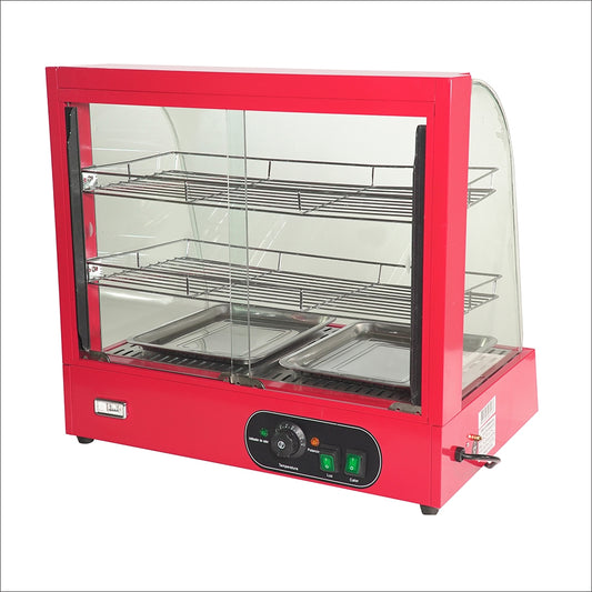 Exhibidor curvo mantenedor de calor - Rojo