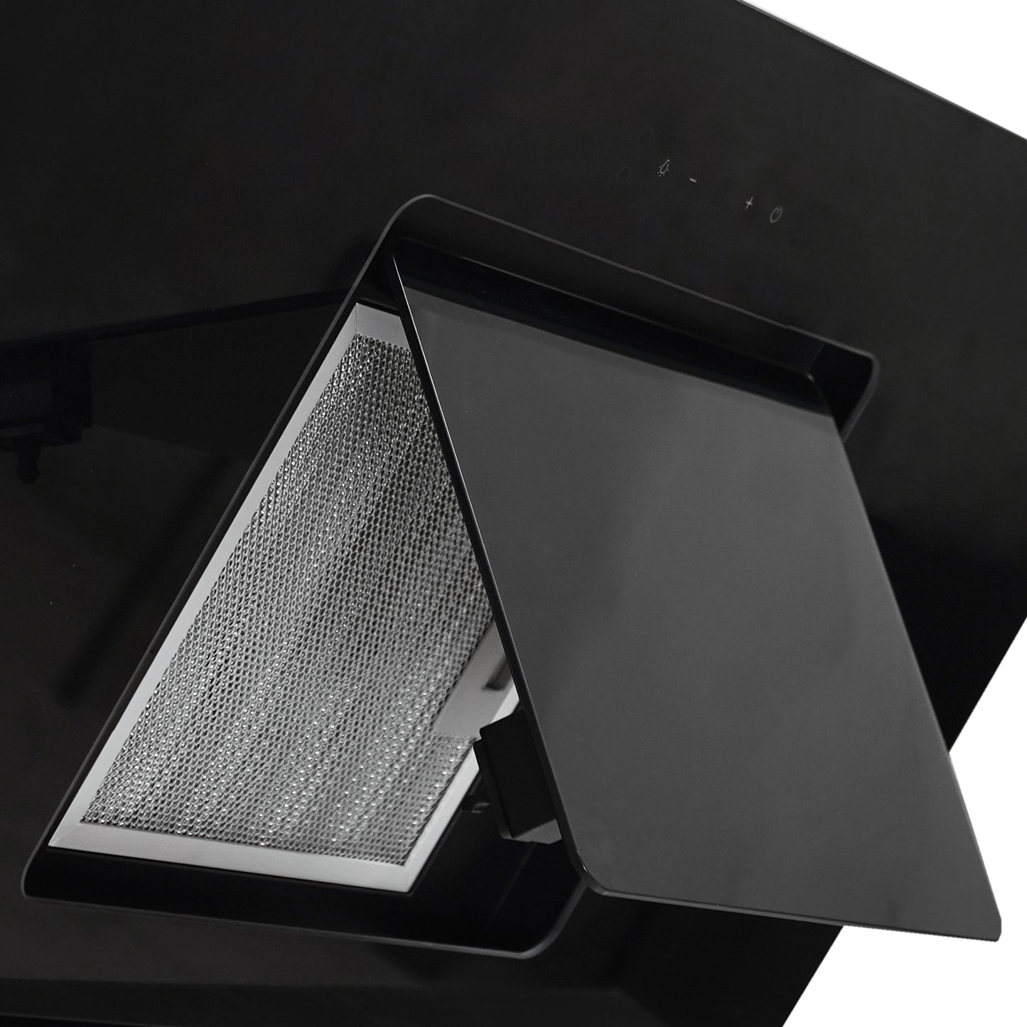 CAMPANA VIDRIO NEGRO CONTROL BOTON 90CM