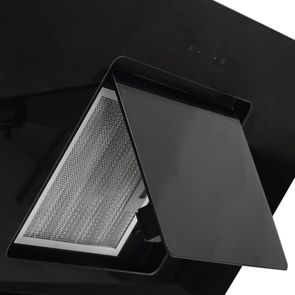 CAMPANA VIDRIO NEGRO CONTROL BOTON 90CM