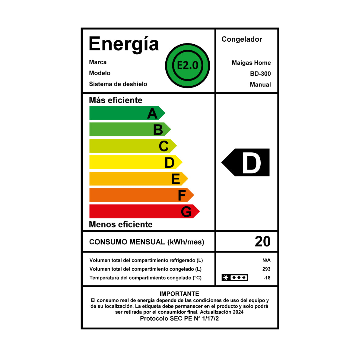CONGELADOR DUAL 293 L