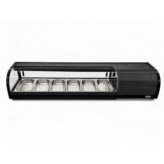 Vitrina de Sushi Curva 1529 mm. Negra