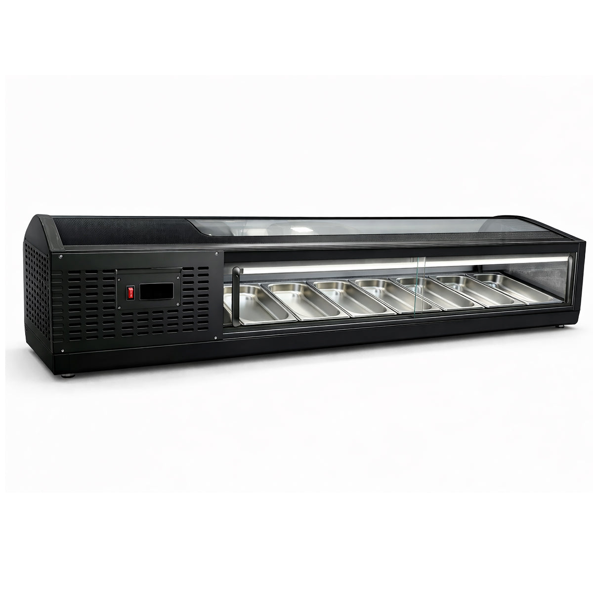 Vitrina de Sushi Curva 1529 mm. Negra