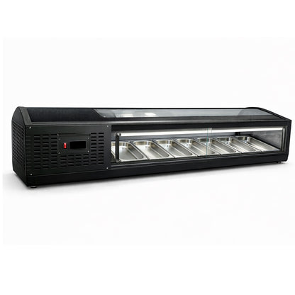 Vitrina de Sushi Curva 1529 mm. Negra