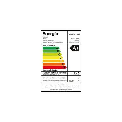 Freezer 84 lts. Inox *Maigas*