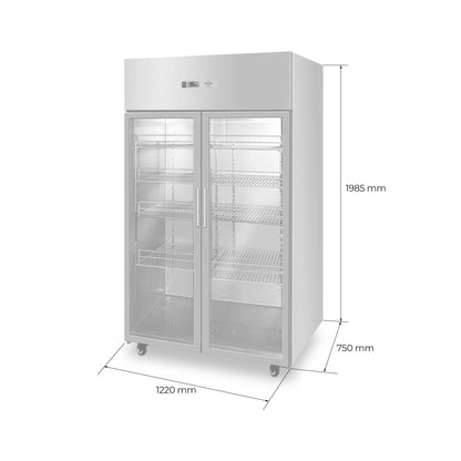 Congelador  A.I.  2 puertas de vidrio 1000 lt