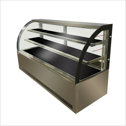 Vitrina pastelera curva 2000x750x1200mm