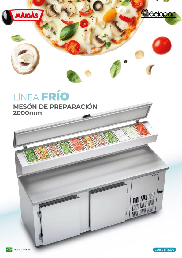 Meson de Preparacion 2.000 mm. Inox