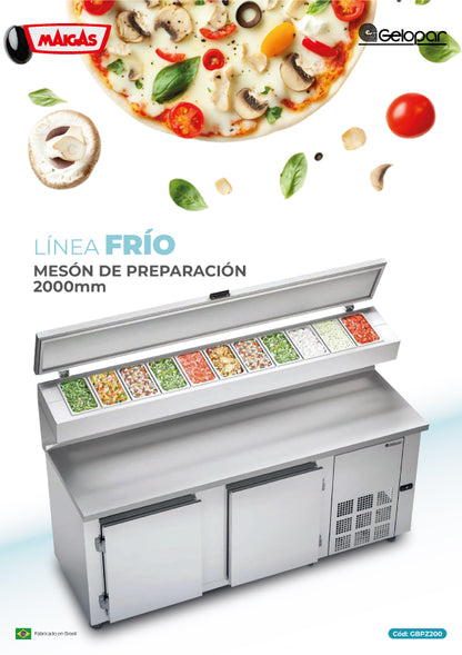 Meson de Preparacion 2.000 mm. Inox