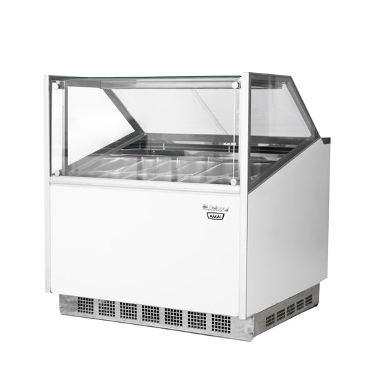 Vitrina para Helados 12 x 5 lt. Blanca