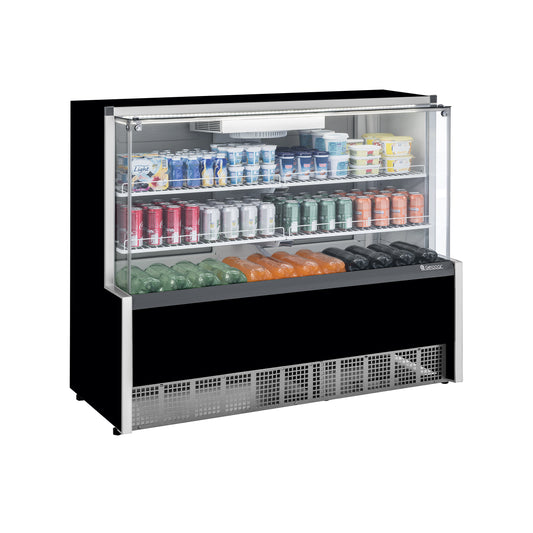 Vitrina Mural refrigerado 1.400 mm.  Negra