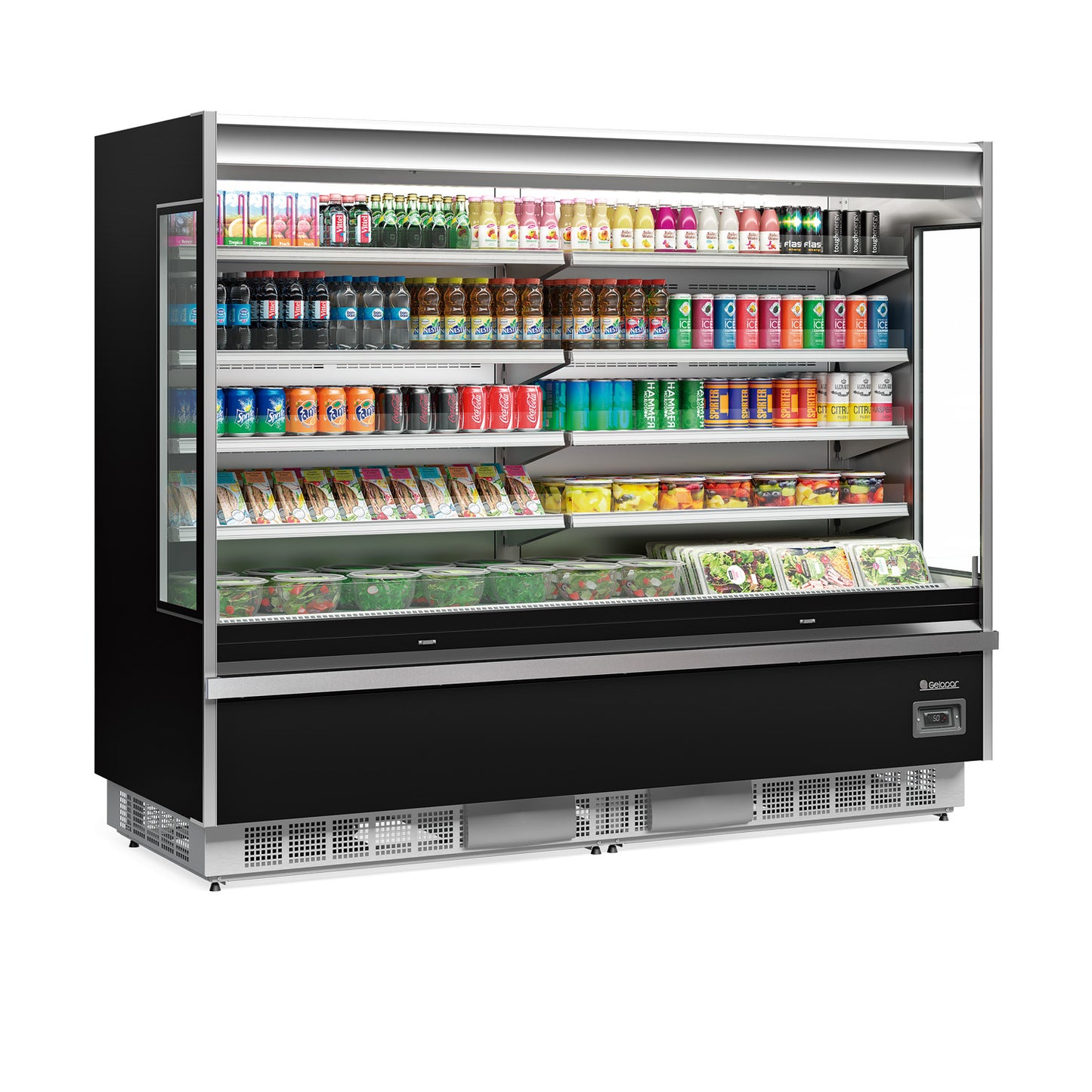 Expositor Mural refrigerado 2.400 mm. Negro
