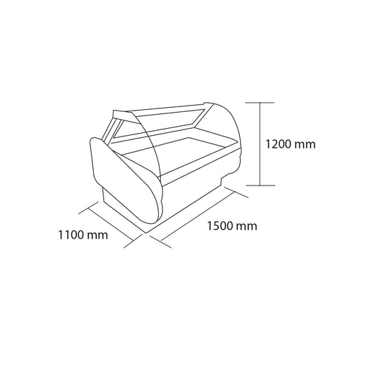 Vitrina Roticera apertura frontal, bodega, 520 lts. 1500 x 1100 x 1200 mm.| HKDS1500CS |Maigas