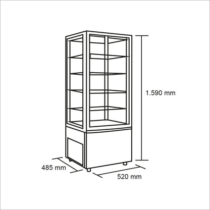 Vitrina pastelera vertical 218 lt Blanca