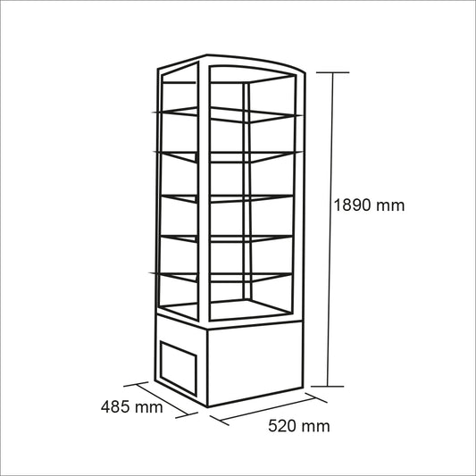 Vitrina pastelera vertical 288 lt. Blanca