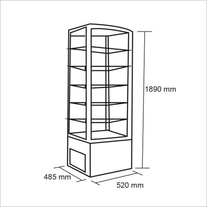 Vitrina pastelera vertical 288 lt. Negra