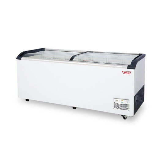 Congelador isla vidrio curvo 650 lts