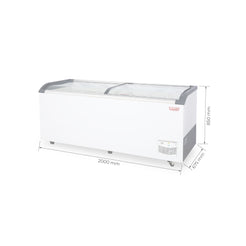 Congelador isla vidrio curvo 650 lts