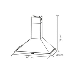 CAMPANA PIRAMIDAL INOX CONTROL BOTON 60CM | 60A09 | Maigas